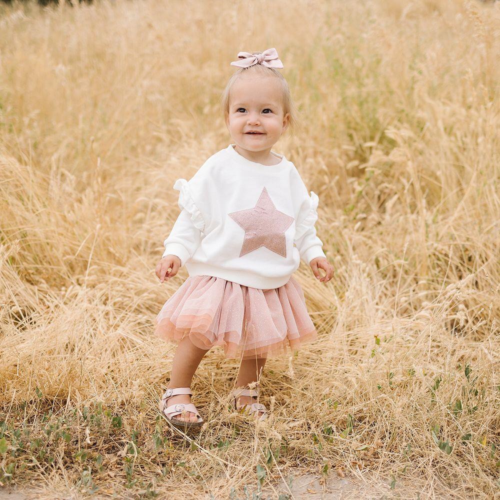 Cream Rose Gold Star Top w Skirt