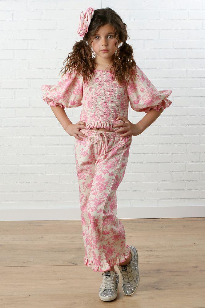 2pc Pink Floral Joli Pant Set