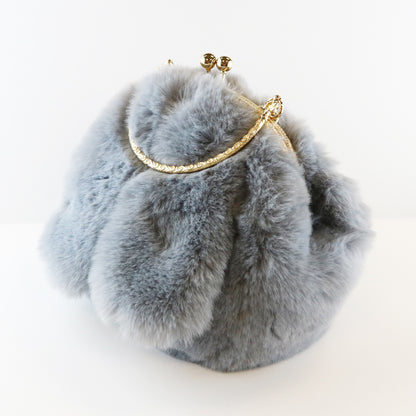 Doe a Dear Grey Furry Rabbit Ear Plush Purse - Bunny Handbag & Cute Boutique Accessory
