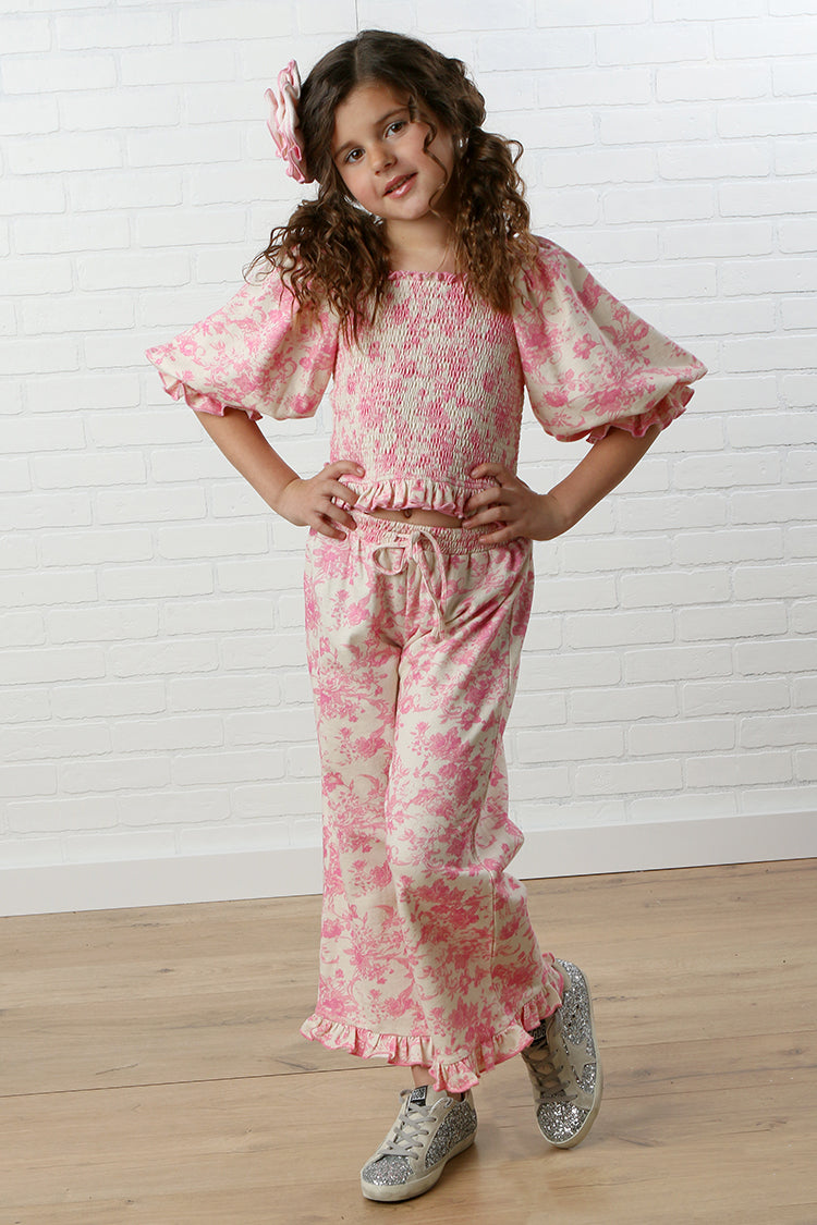 2pc Pink Floral Joli Pant Set