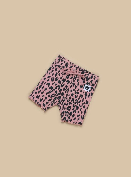 2pc Pink Leopard Ribbed Tee w Short