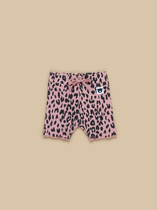 2pc Pink Leopard Ribbed Tee w Short