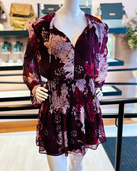 Cranberry Floral BoHo Dress