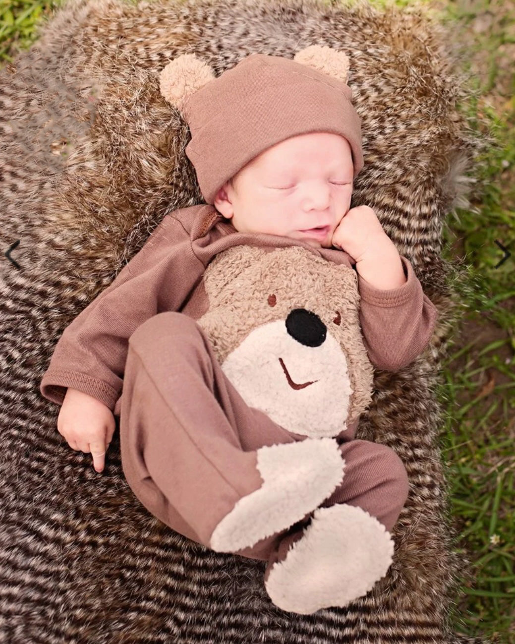 Brown Bear Footie with Hat - 2pc