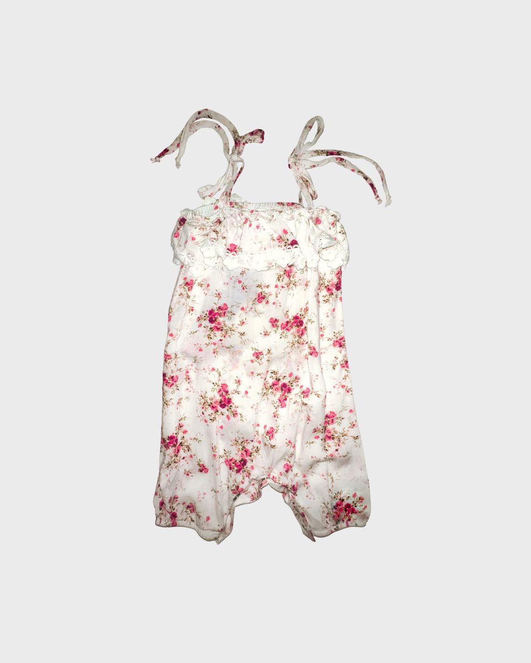 Fuchsia Floral Ruffled Romper