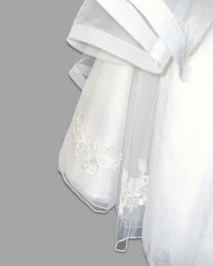 Ruffled Lace & Rhinestone Dress
