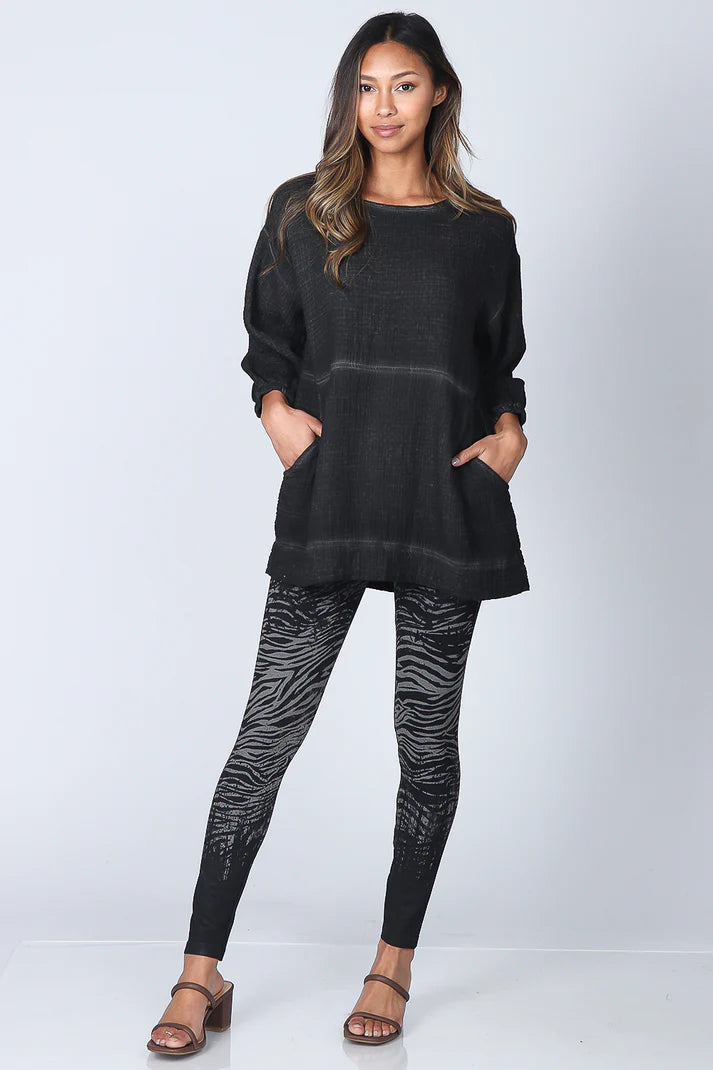 Caviar Oil Washed Pocket Pullover Expressions Boutique NY