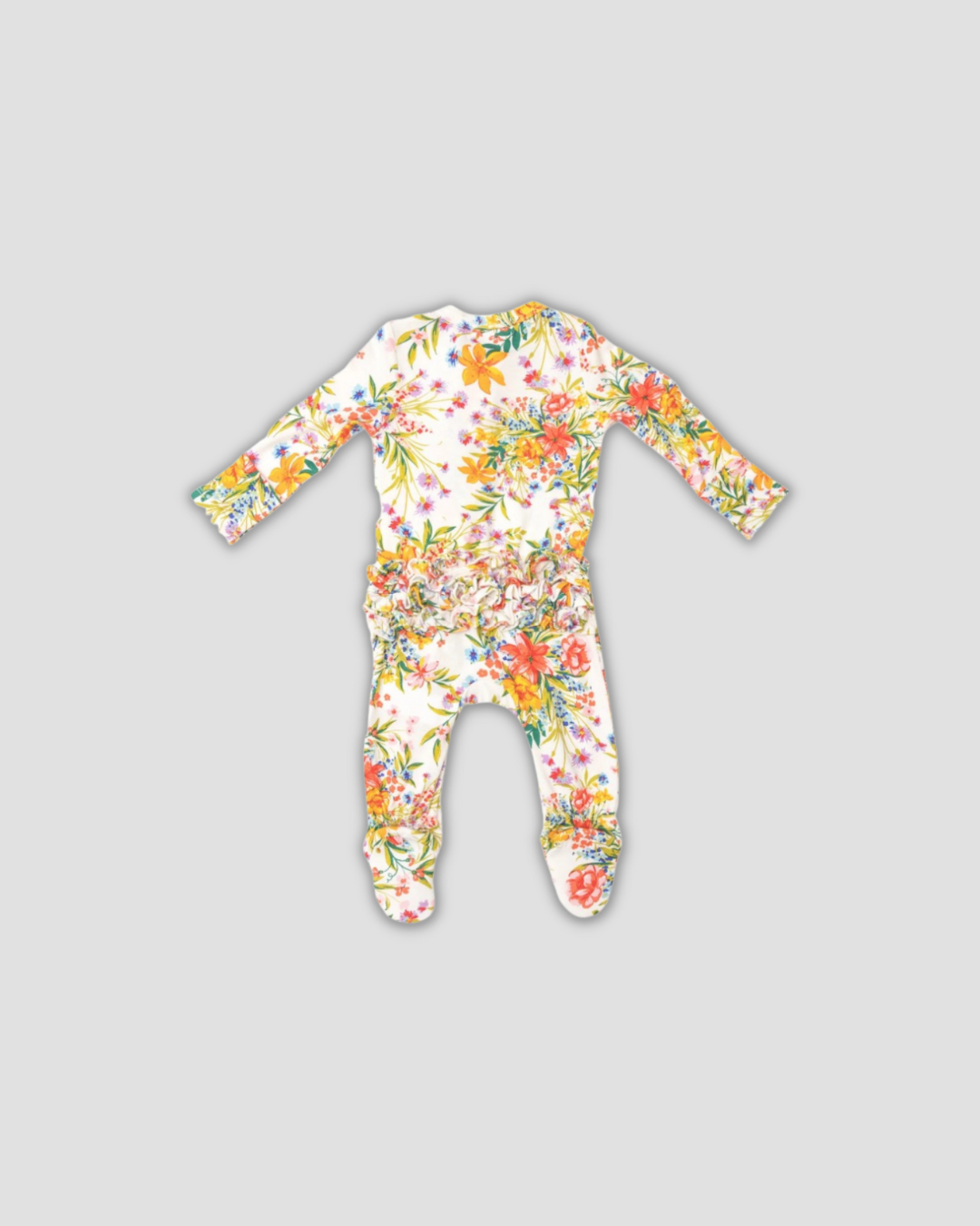 Garden Joy Ruffle Zipper Footie