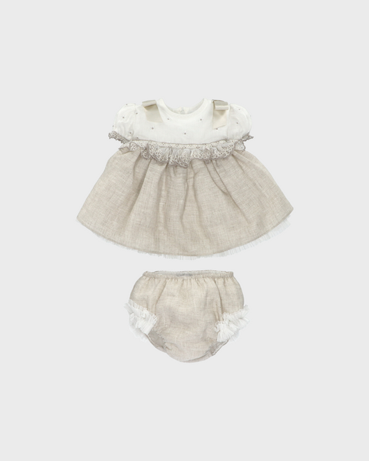 2pc Natural Dress with Bloomer