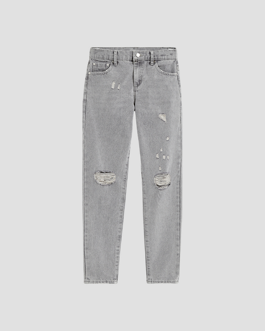 Grey Tattered Denim Pant