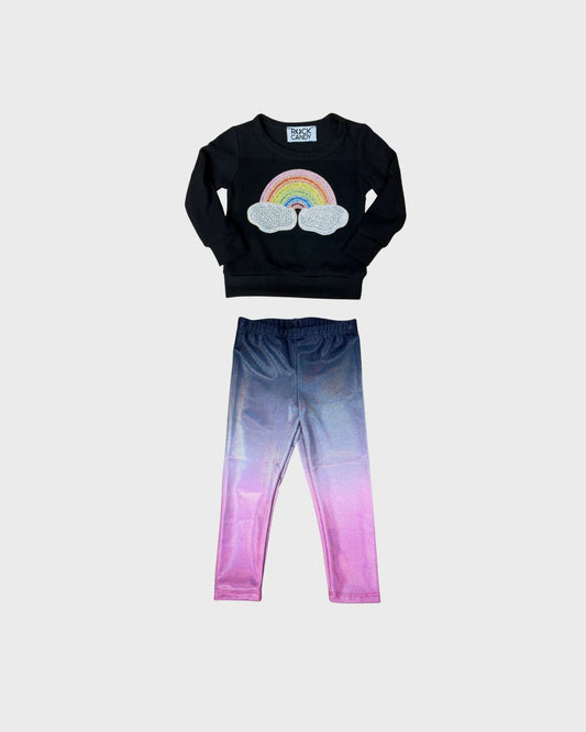 2pc Rainbow Top & Ombre Leggings