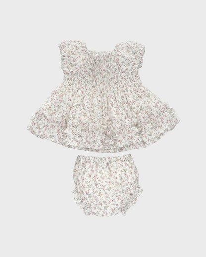 2pc Pink Floral Dress w Bloomer