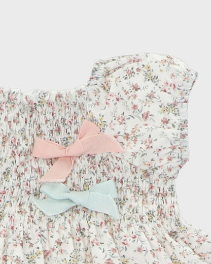 2pc Pink Floral Dress w Bloomer