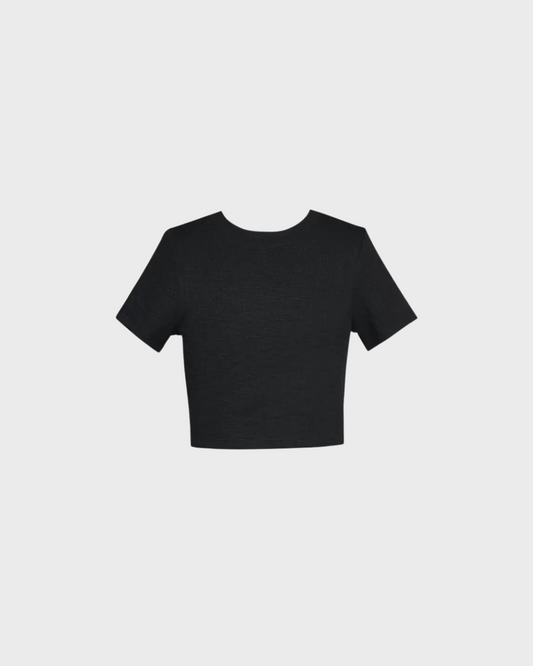 Black Plain Crop Top