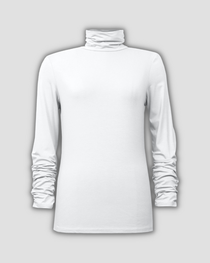 Turtleneck w Rouching at Sleeve