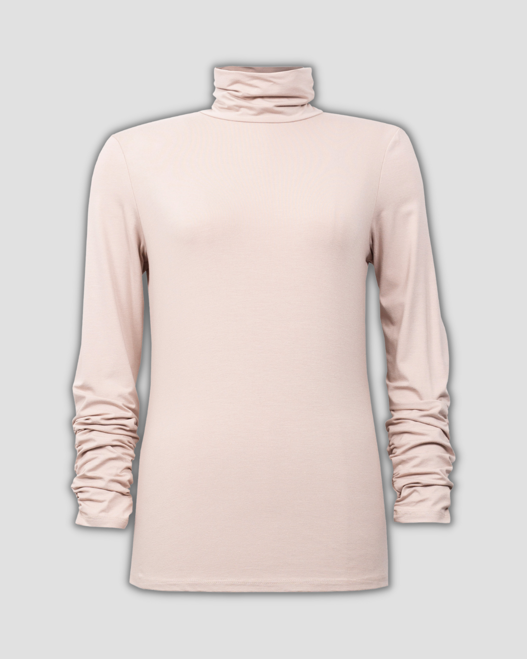 Turtleneck w Rouching at Sleeve