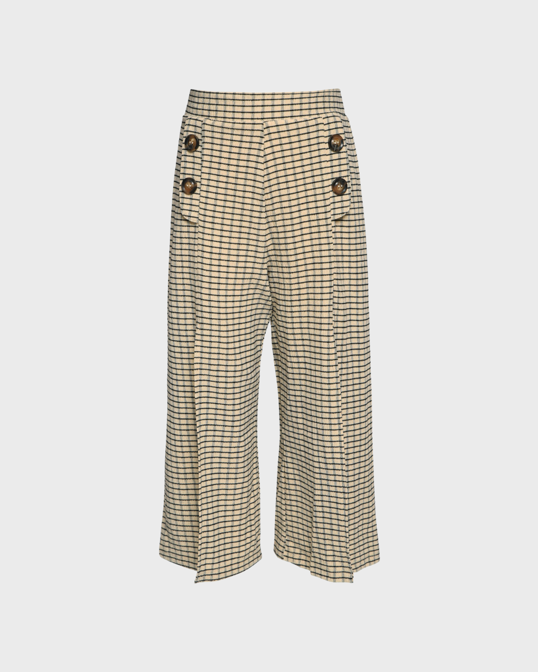 Plaid Pants with Front Slits