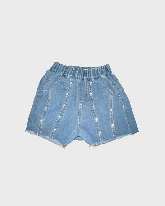 Denim Rhinestone Shorts