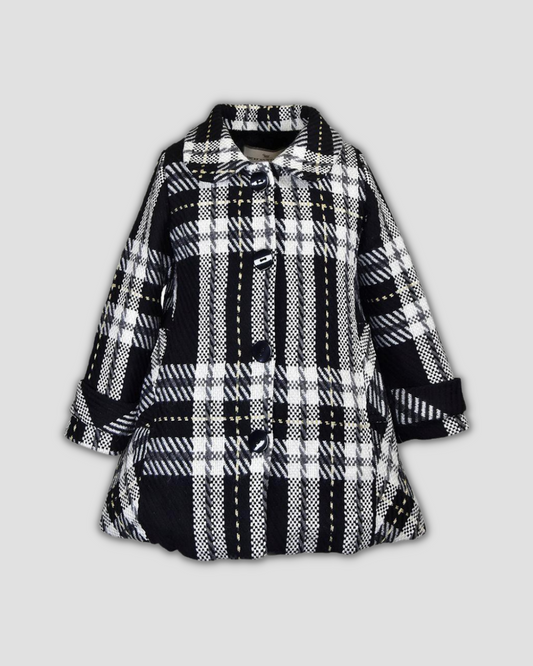 Black & Gold Plaid Coat