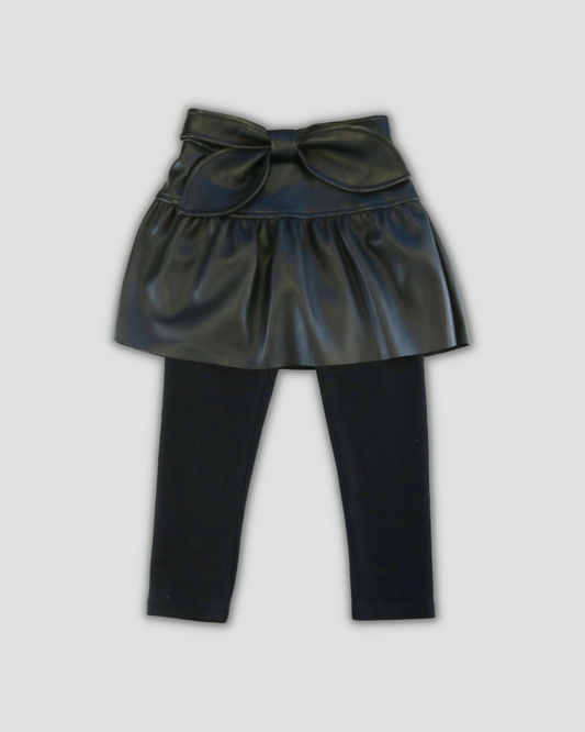 Black Leather Bowtie Skeggings