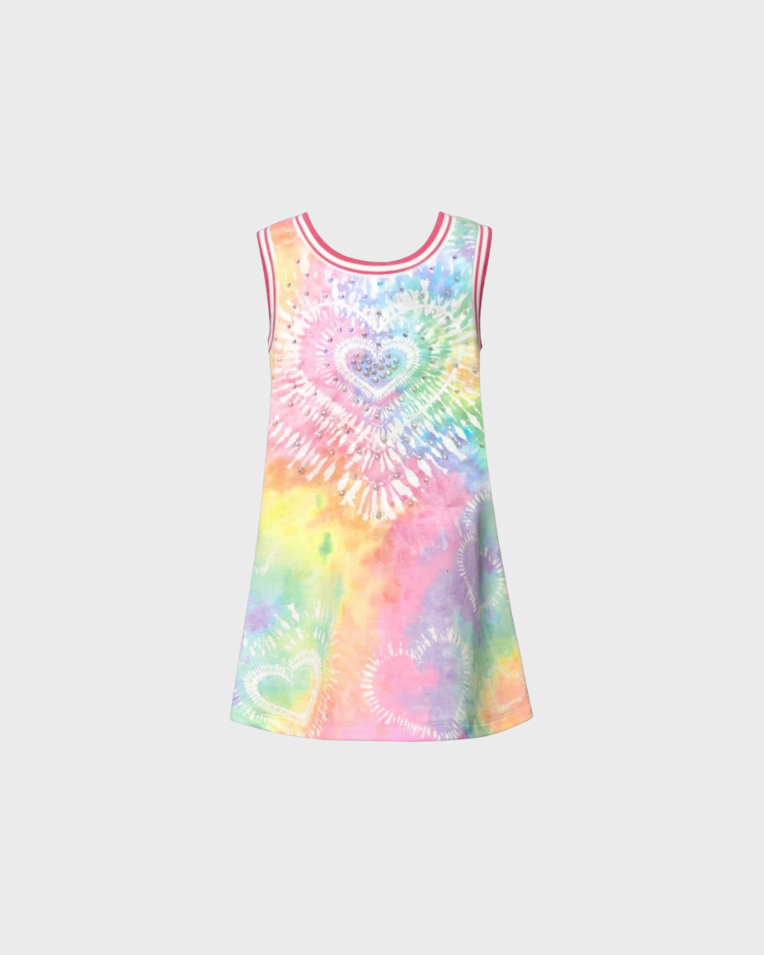 Tie Dye Dress w Rhinestone Heart